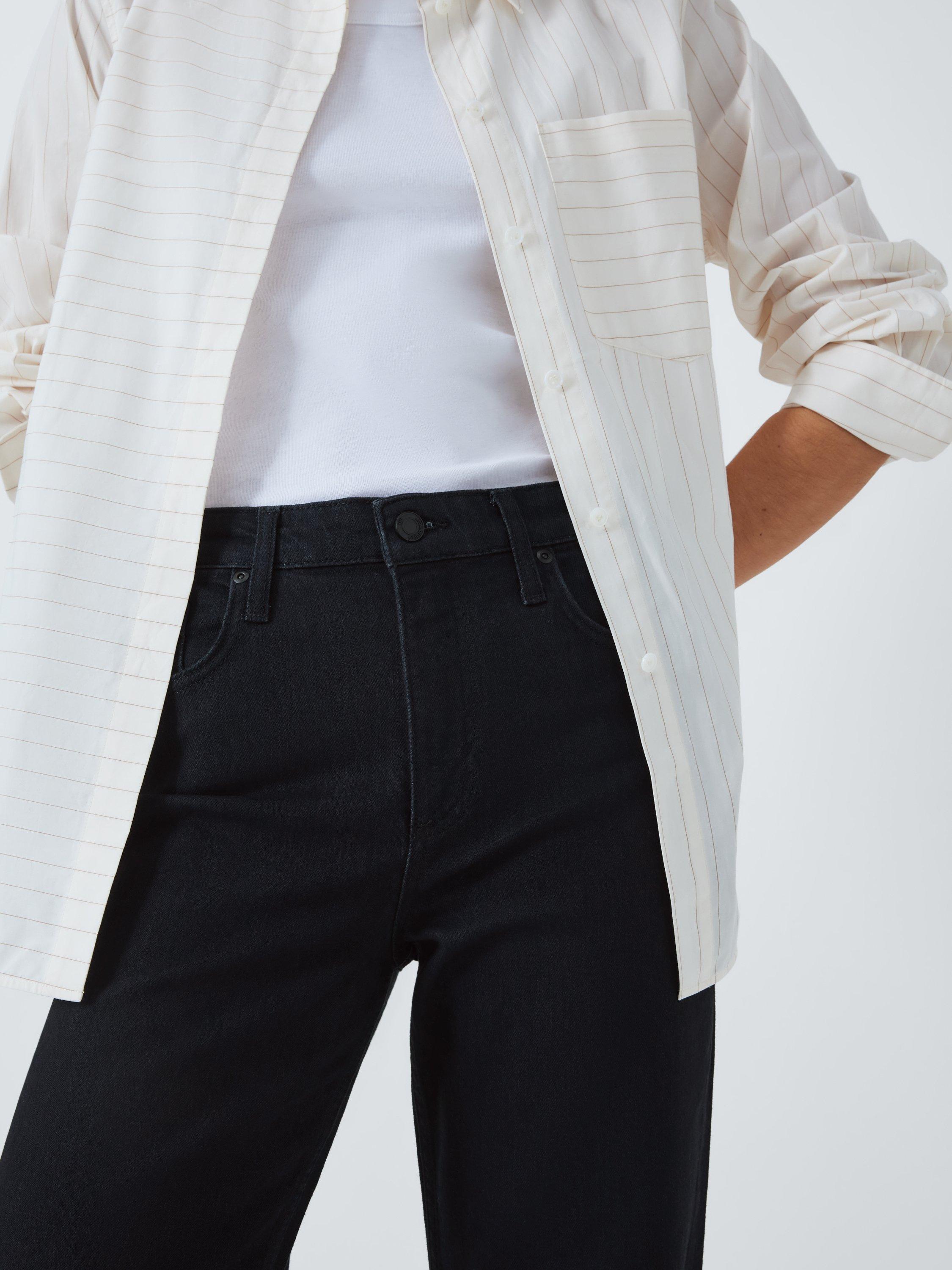 Product image 5 of 7, which shows John Lewis High Waist Wide Leg Jeans, Black Wash, 8