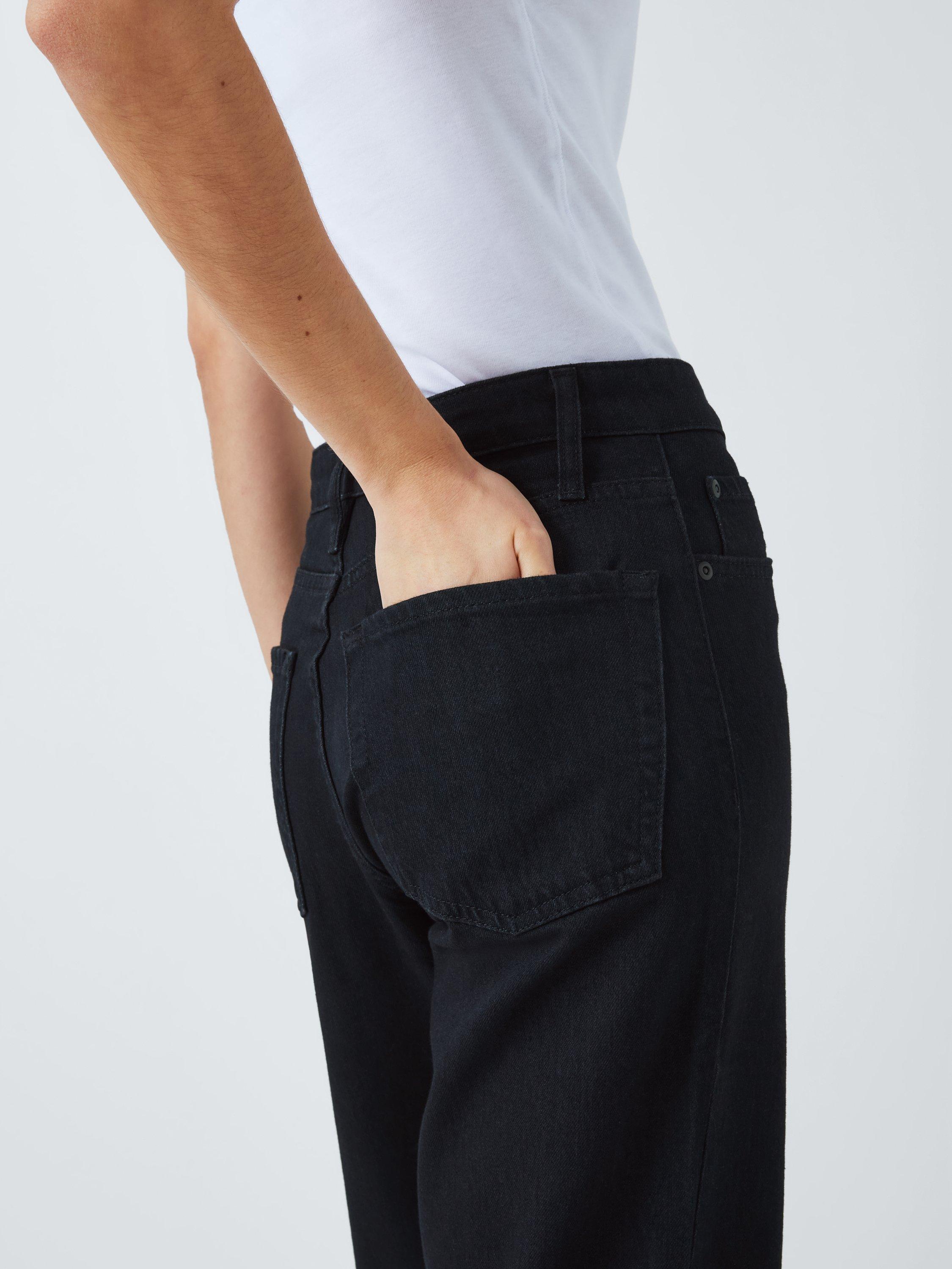 Product image 6 of 7, which shows John Lewis High Waist Wide Leg Jeans, Black Wash, 8
