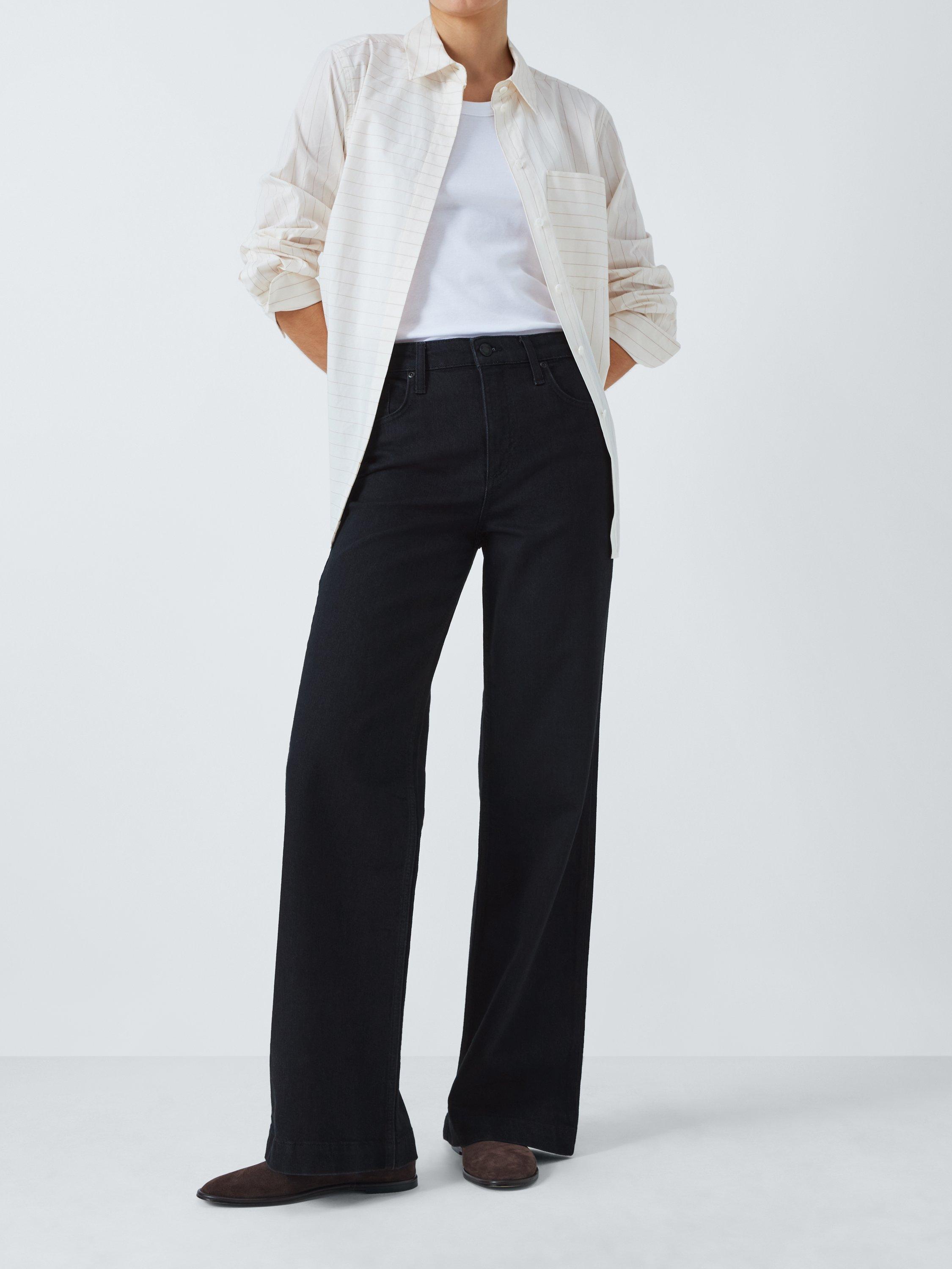 Product image 7 of 7, which shows John Lewis High Waist Wide Leg Jeans, Black Wash, 8