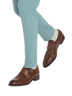 Jones Bootmaker Nathaniel Leather Monk Shoes - view 2, Chestnut