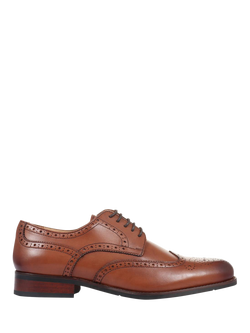 Jones Bootmaker Manning Leather Brogue Detailed Derby Shoes, Chestnut, Chestnut