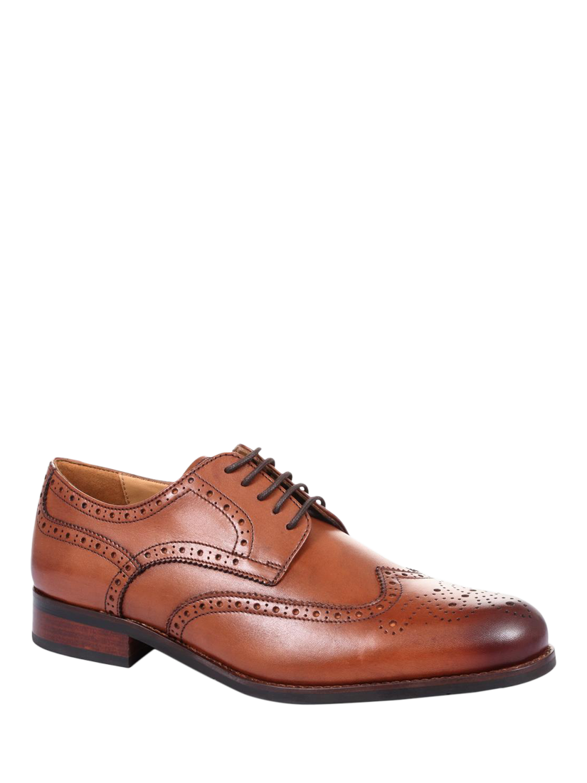 Product image 3 of 6, which shows Jones Bootmaker Manning Leather Brogue Detailed Derby Shoes, Chestnut, 6