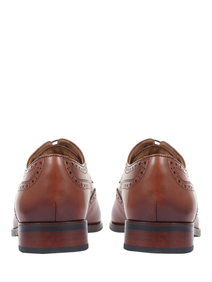 Product image 4 of 6, which shows Jones Bootmaker Manning Leather Brogue Detailed Derby Shoes, Chestnut, 6