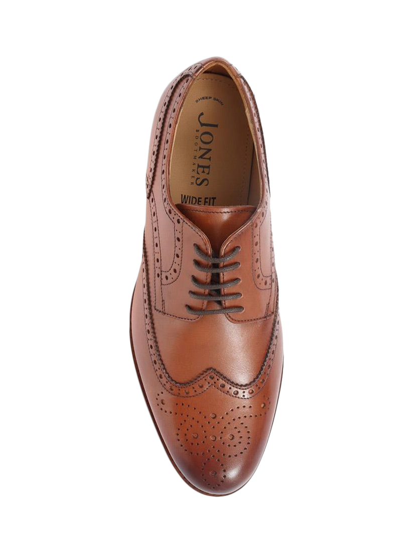 Product image 5 of 6, which shows Jones Bootmaker Manning Leather Brogue Detailed Derby Shoes, Chestnut, 6