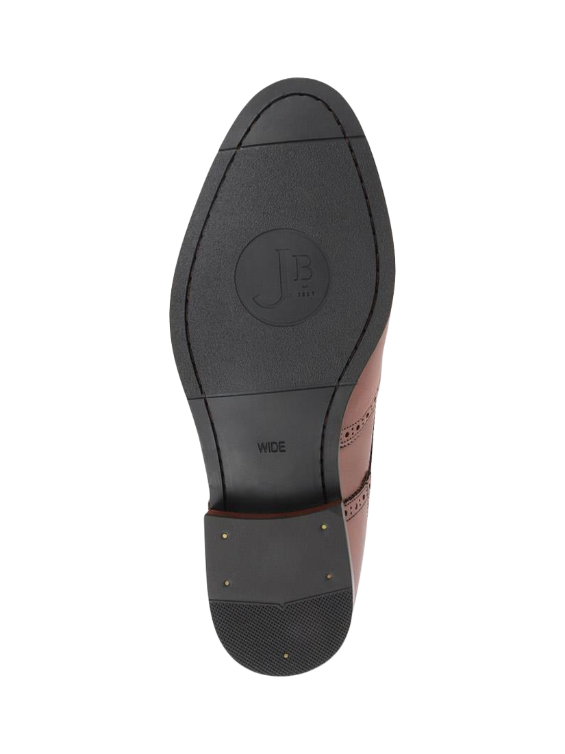 Product image 6 of 6, which shows Jones Bootmaker Manning Leather Brogue Detailed Derby Shoes, Chestnut, 6