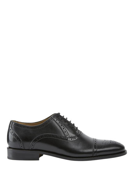 Jones Bootmaker Maynard Leather Brogue Detailed Oxford Shoes, Black