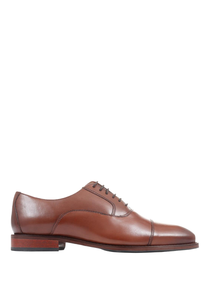 Jones Bootmaker Matthew Wide Fit Leather Oxford Shoes, Chestnut