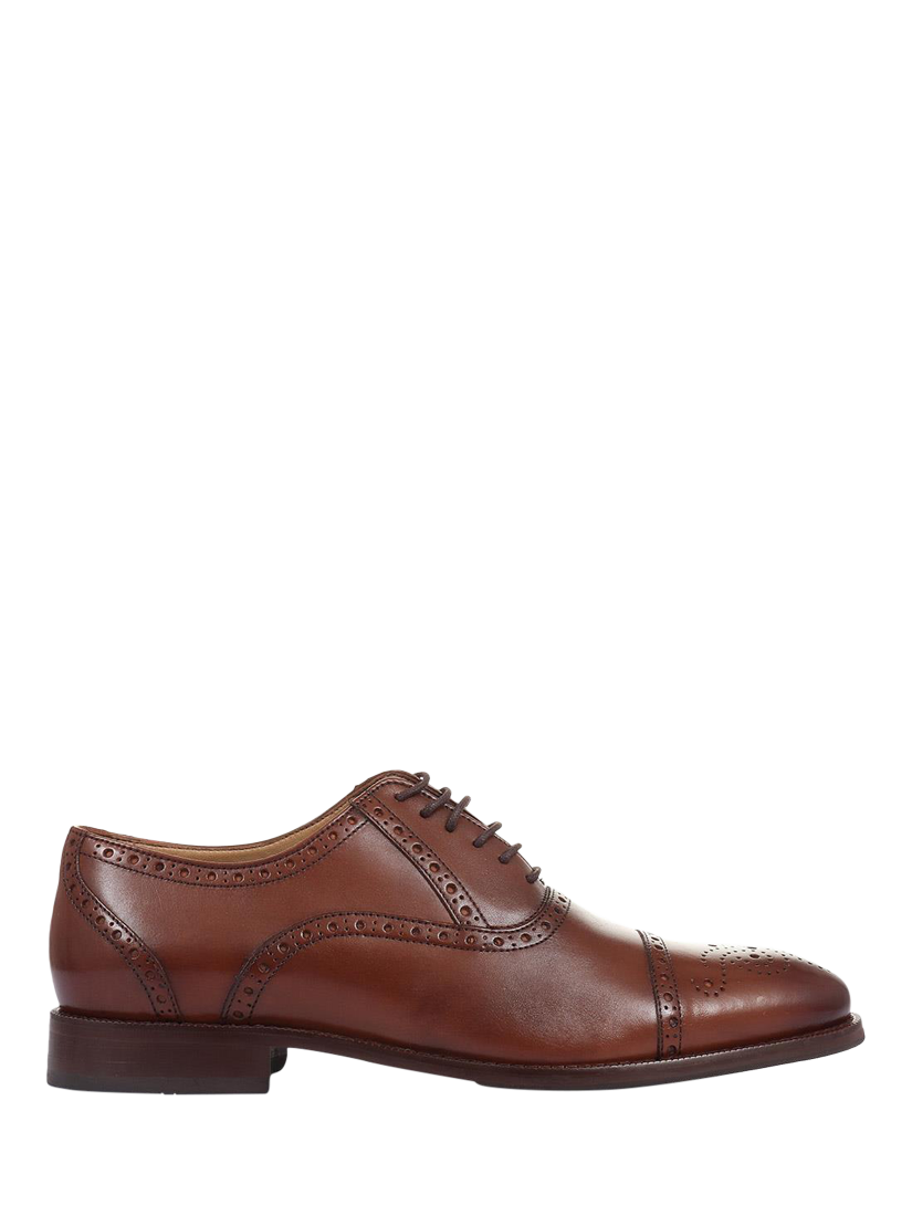 Product image 1 of 7, which shows Jones Bootmaker Maynard Leather Brogue Detailed Oxford Shoes, Chestnut, 6