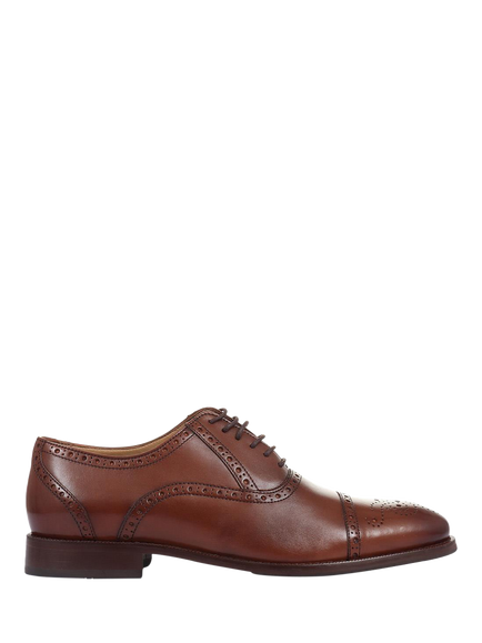 Jones Bootmaker Maynard Leather Brogue Detailed Oxford Shoes, Chestnut
