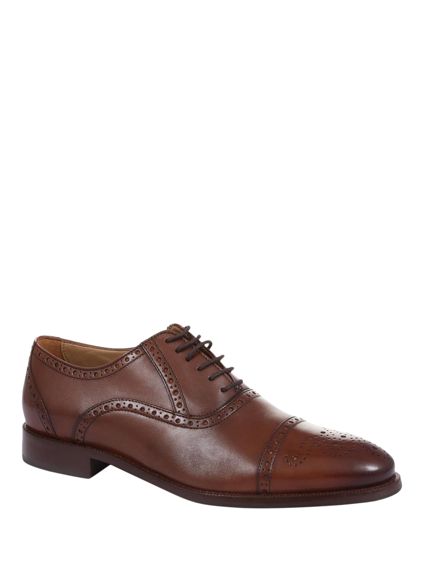 Product image 3 of 7, which shows Jones Bootmaker Maynard Leather Brogue Detailed Oxford Shoes, Chestnut, 6