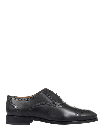 Jones Bootmaker Mercer Wide Fit Leather Oxford Shoes, Black, Black