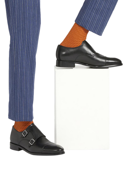 Jones Bootmaker Nathaniel Leather Monk Shoes - view 2, Black