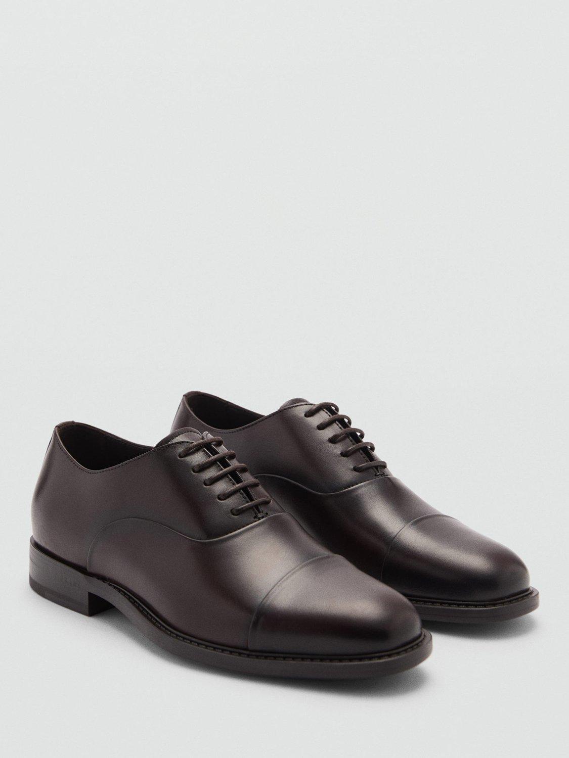 Product image 2 of 4, which shows Mango Madrid Leather Oxford Shoes, Medium Brown, 11