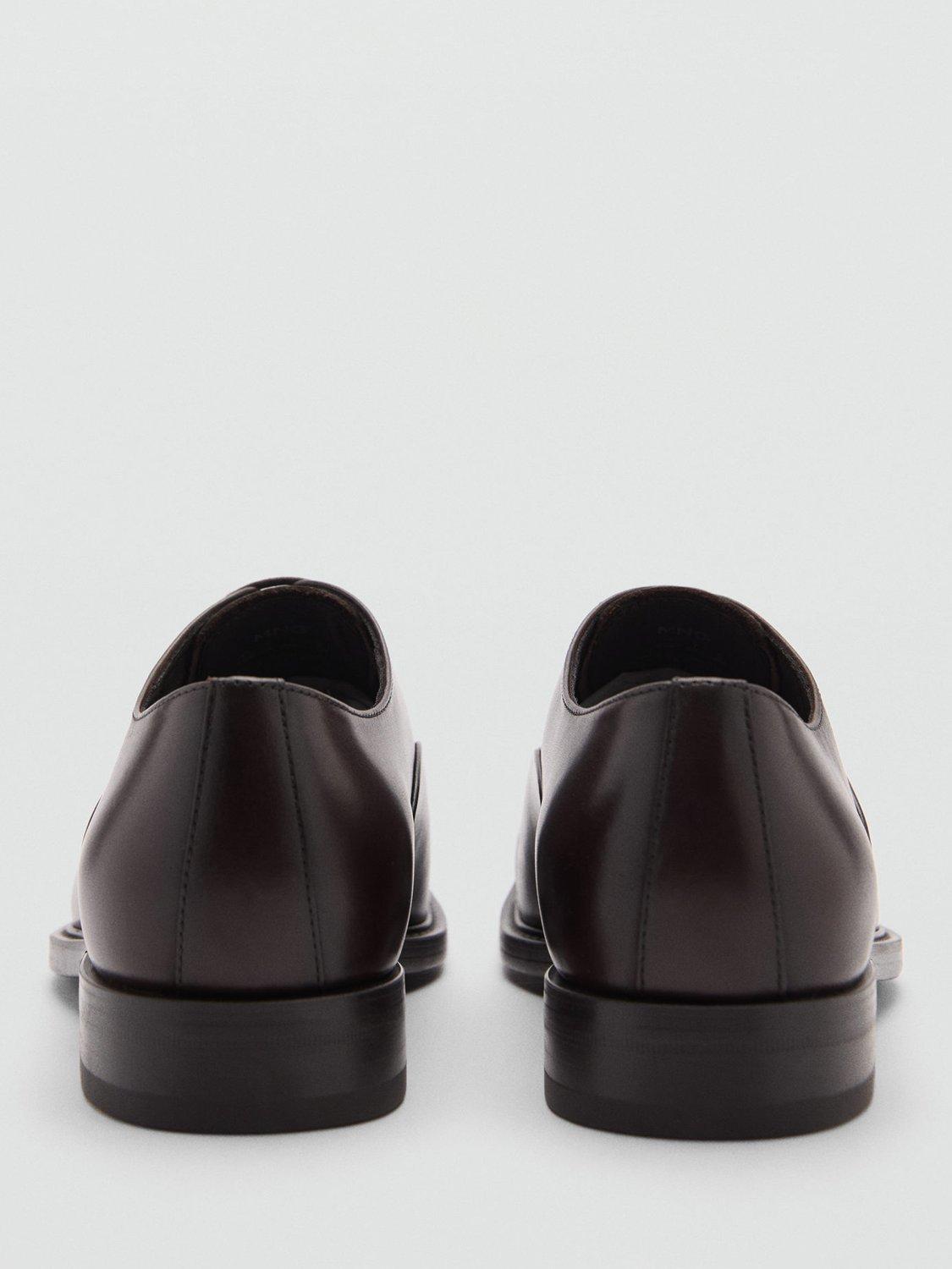 Product image 3 of 4, which shows Mango Madrid Leather Oxford Shoes, Medium Brown, 11