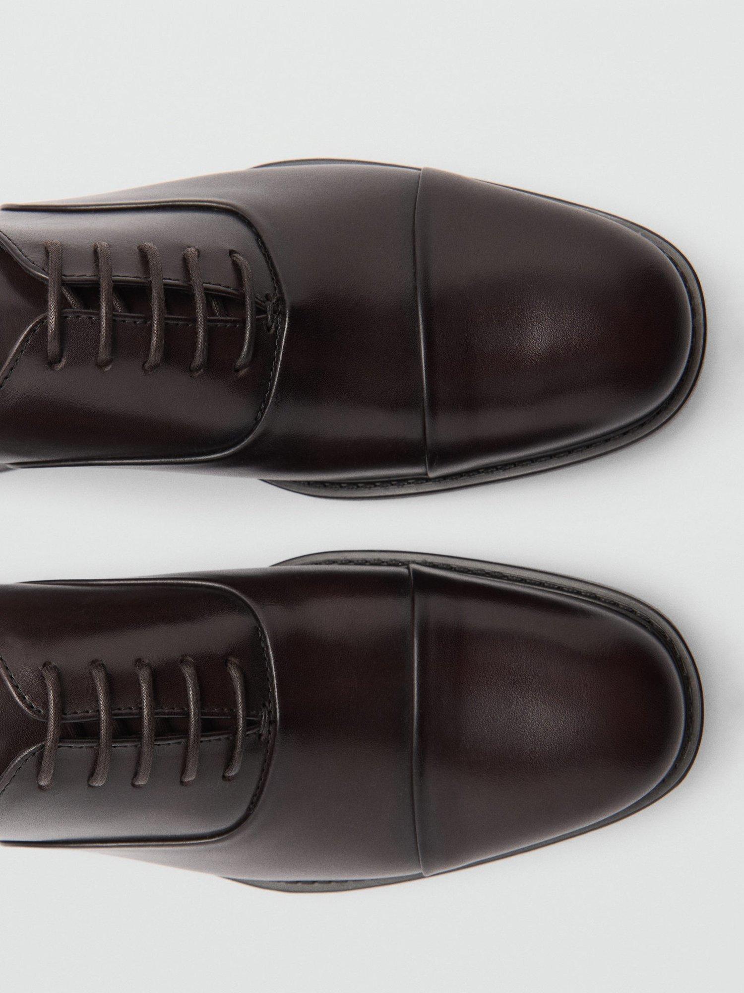 Product image 4 of 4, which shows Mango Madrid Leather Oxford Shoes, Medium Brown, 11