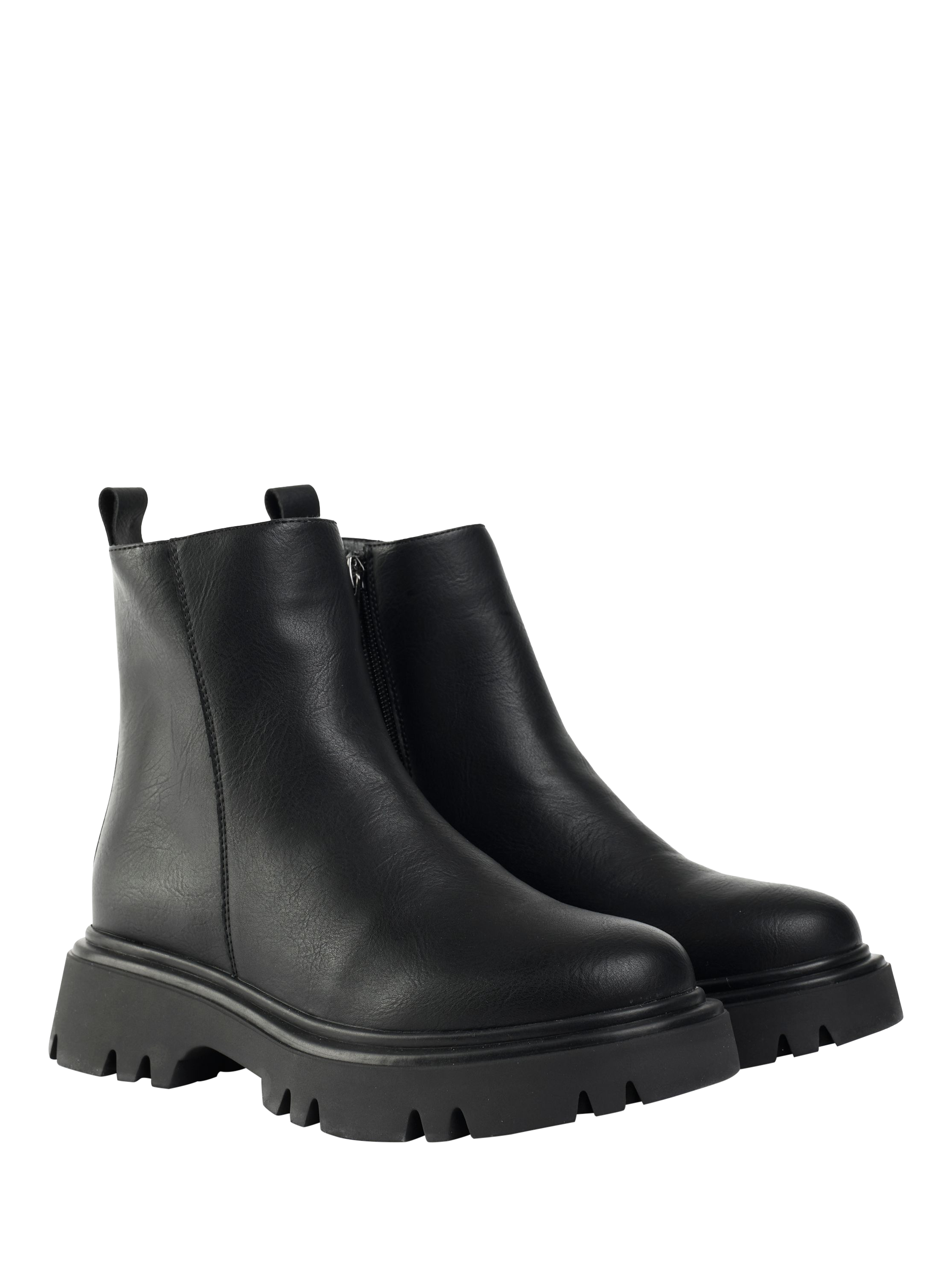 Product image 2 of 4, which shows V.GAN Vegan Cameo Zip Ankle Boots, Black, 3