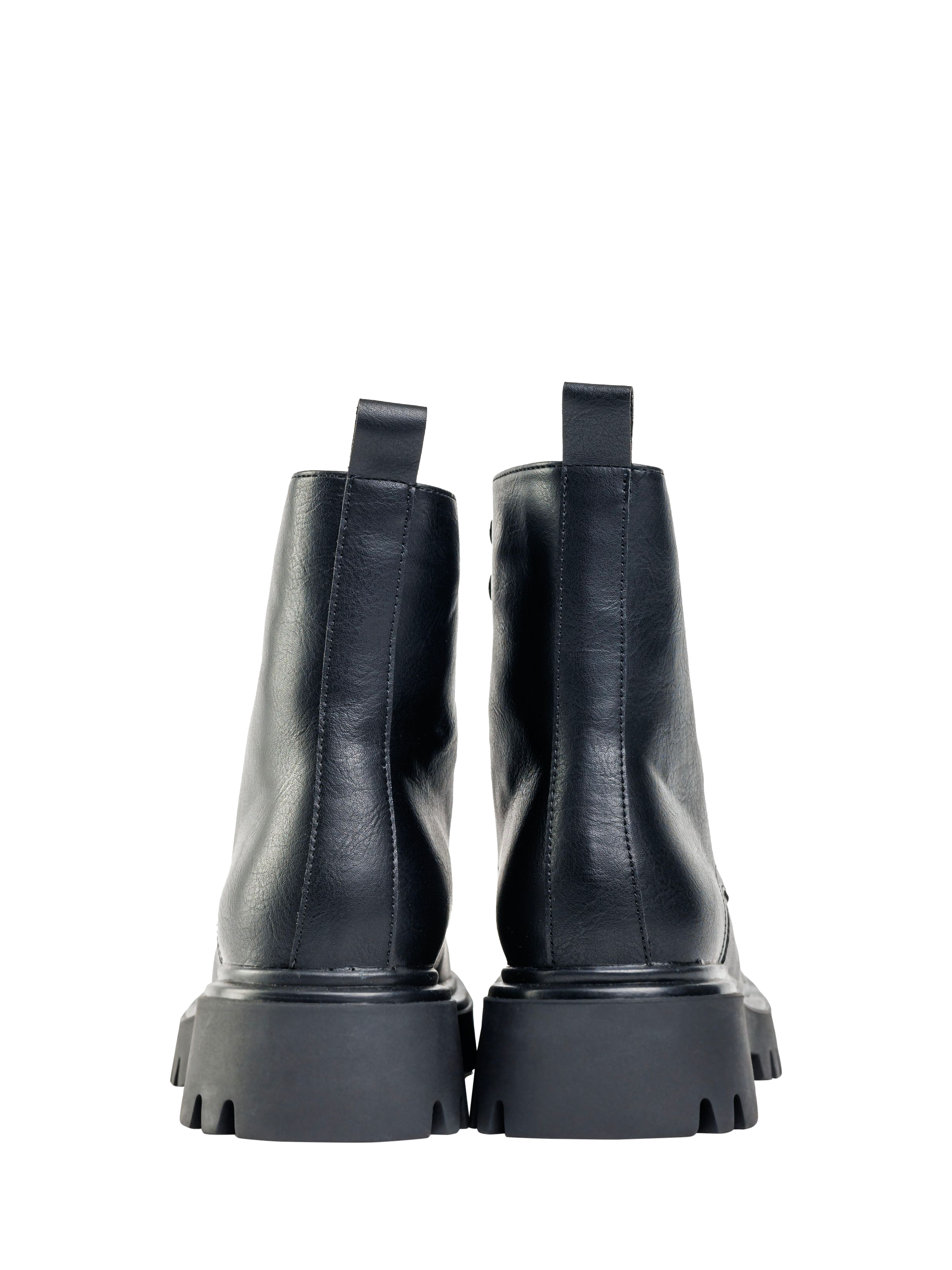 Product image 3 of 4, which shows V.GAN Vegan Kanzi Chunky Ankle Boots, Black, 3