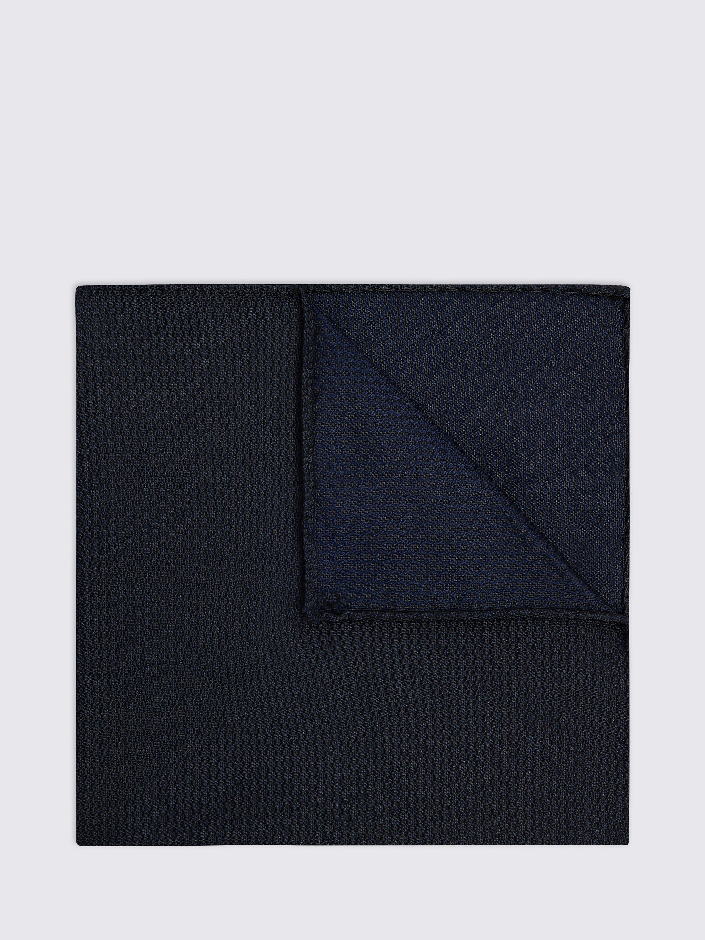 Product image 1 of 2, which shows Moss Sky Silk Pocket Square, Navy