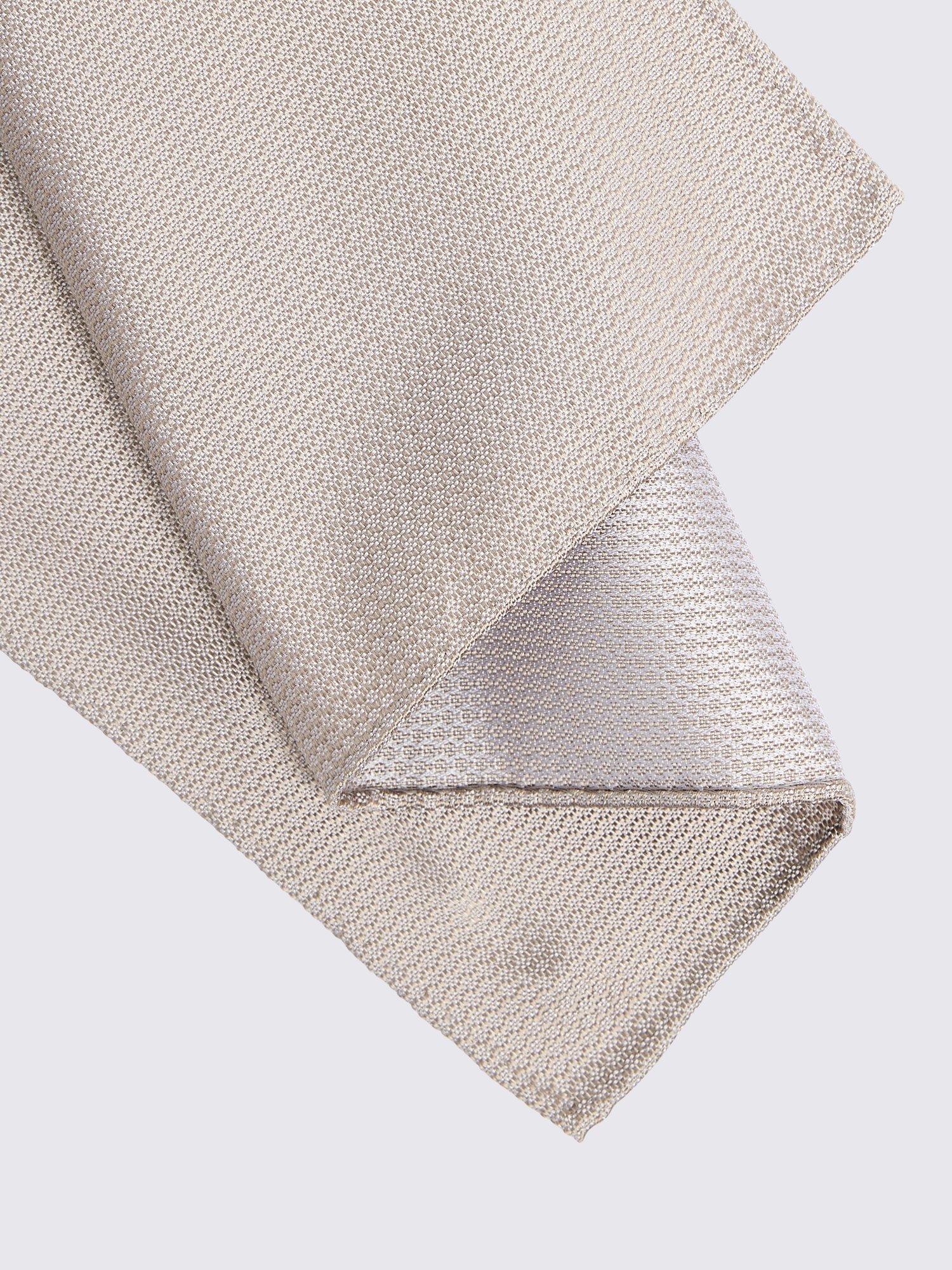 Product image 2 of 2, which shows Moss Sky Silk Pocket Square, Champagne