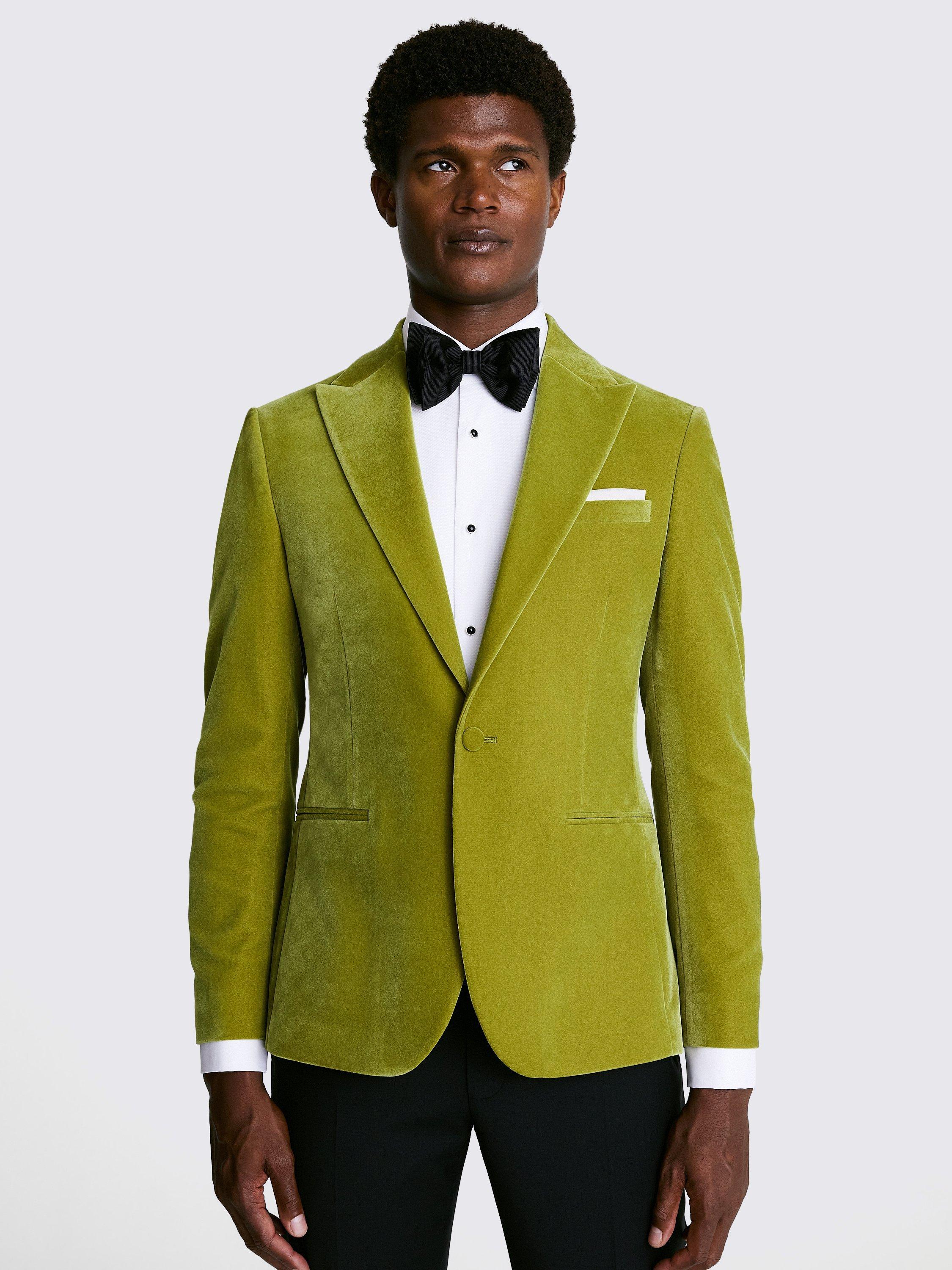 Moss Slim Fit Velvet Jacket Green