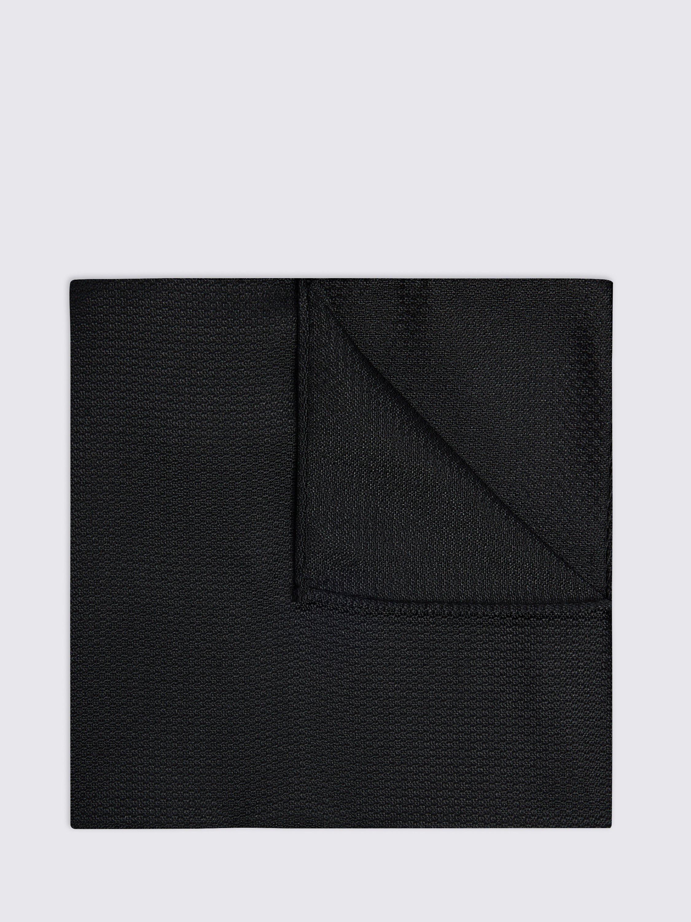 Product image 1 of 2, which shows Moss Silk Pocket Square, Black