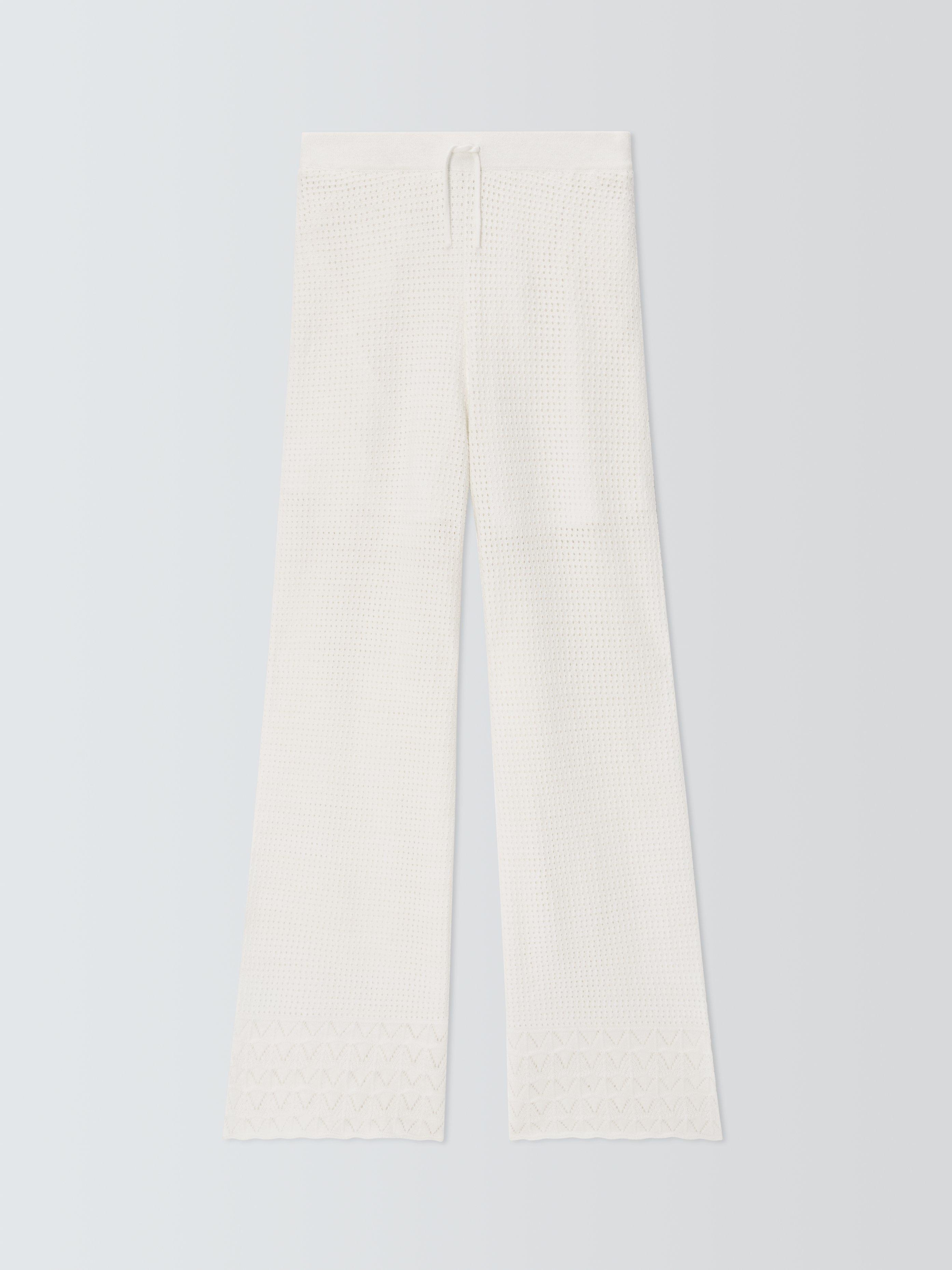 Product image 3 of 7, which shows John Lewis Kids' Crochet Knit Trousers, Cream, 8 years