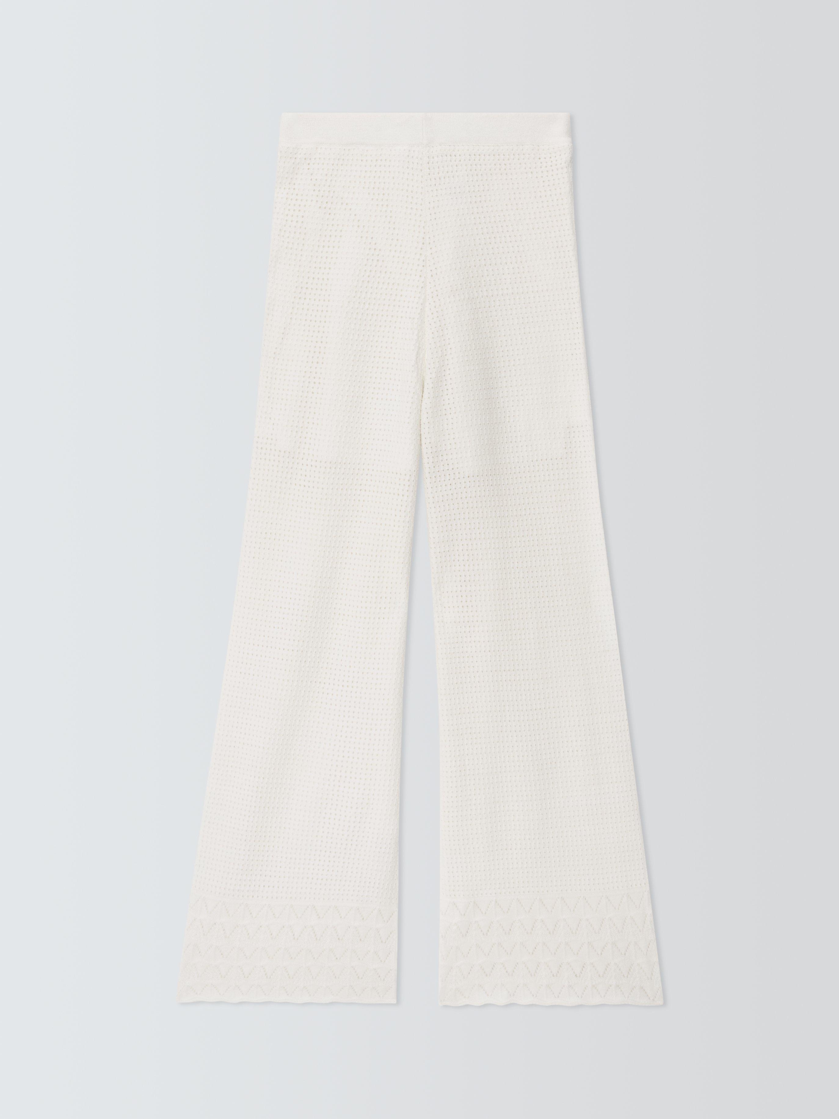 Product image 7 of 7, which shows John Lewis Kids' Crochet Knit Trousers, Cream, 8 years