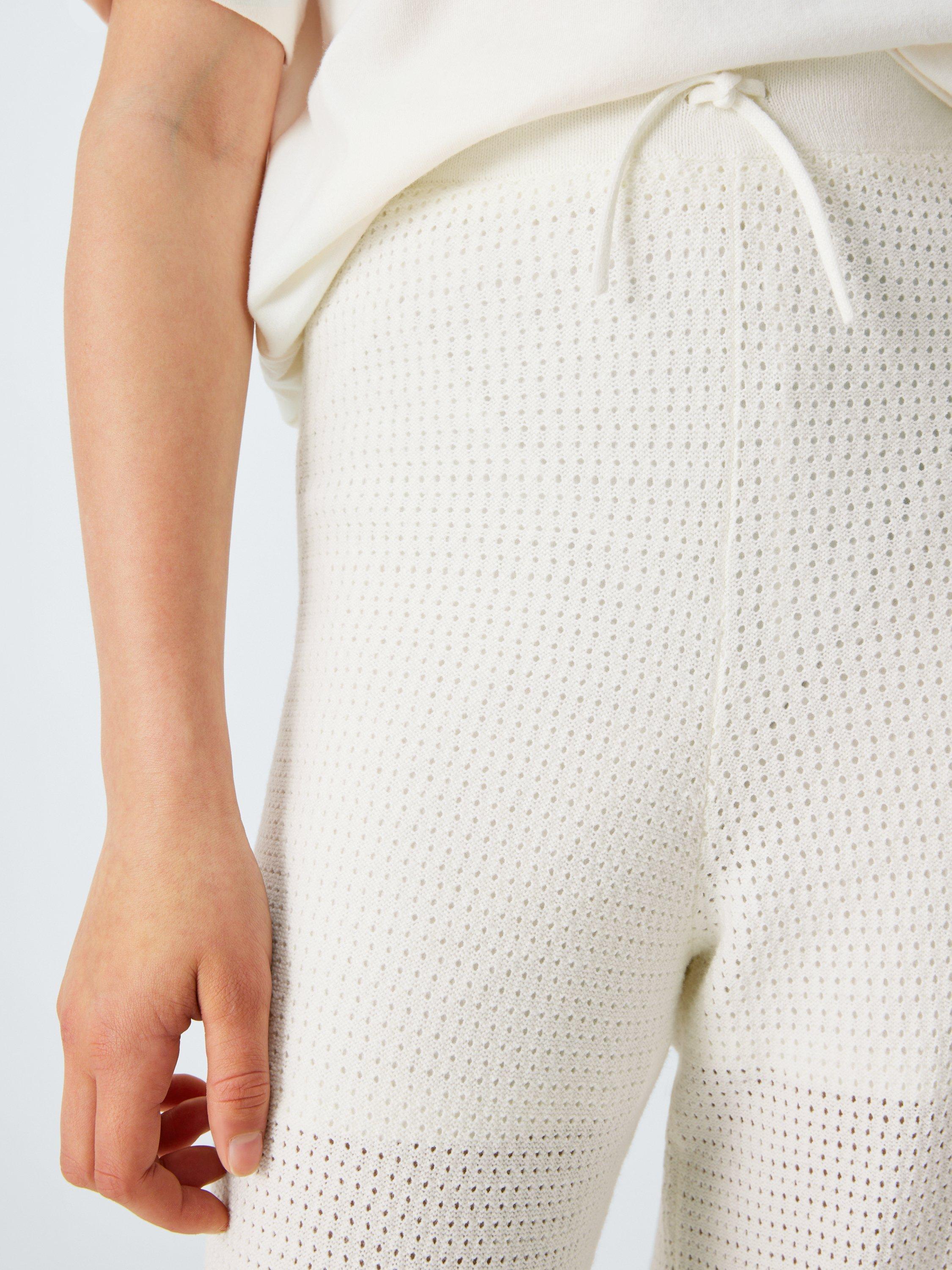 Product image 5 of 7, which shows John Lewis Kids' Crochet Knit Trousers, Cream, 8 years