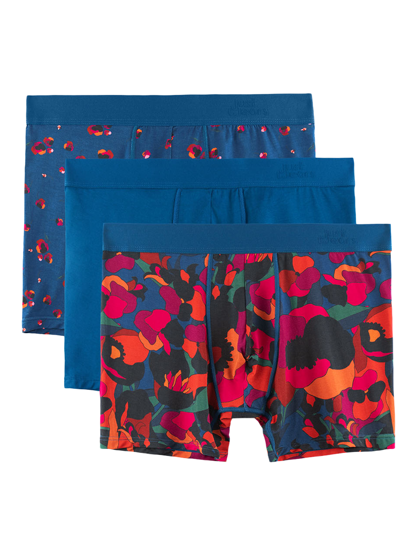 JustWears Pro Boxers, Pack of 3, Fall Florals Collection