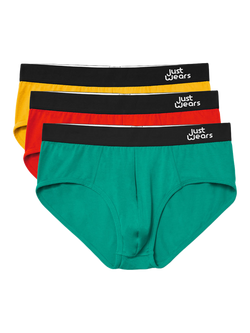 JustWears Pro Briefs, Pack of 3, Multi Surprise Me Colours, Multi Surprise Me Colours