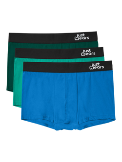 JustWears Active Trunks, Pack of 3, Multi Surprise Me Colours, Multi Surprise Me Colours