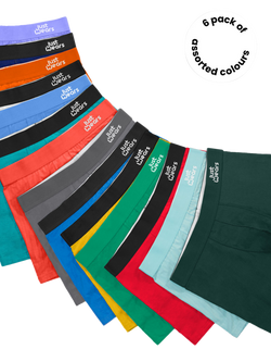 JustWears Active Boxers, Pack of 6, Multi Surprise Me Colours - view 2, Multi Surprise Me Colours