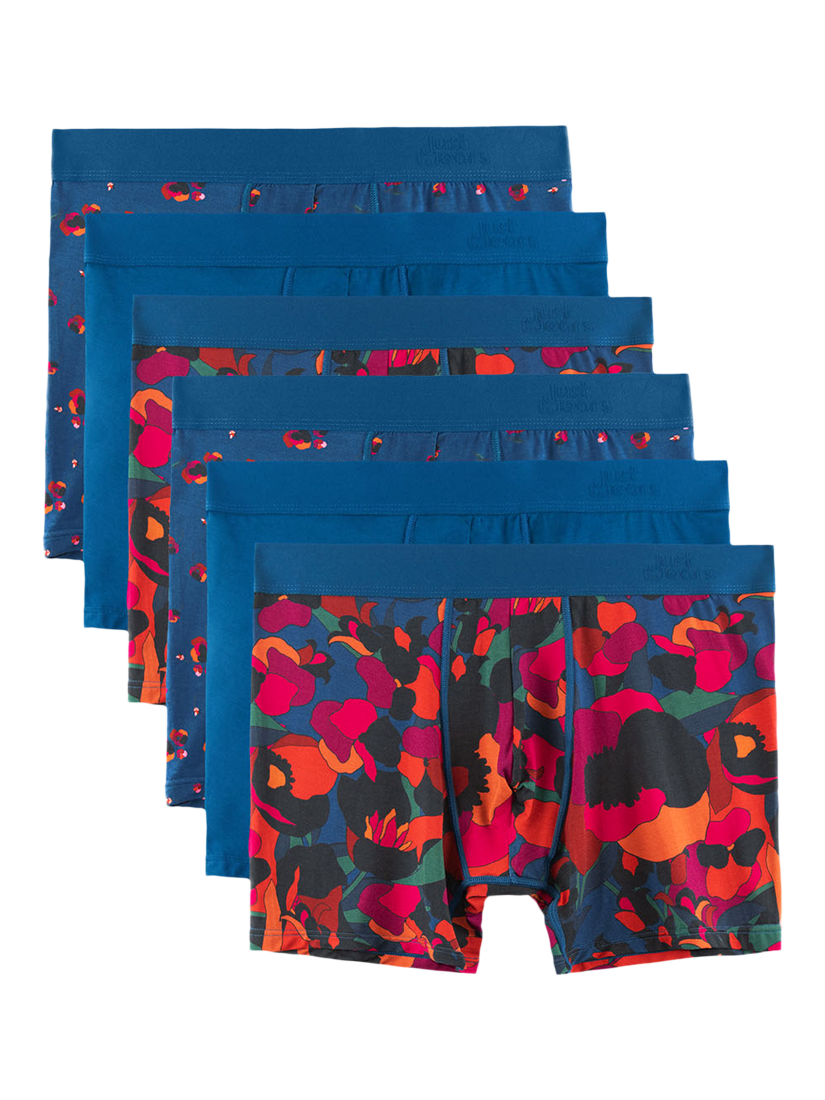 JustWears Pro Boxers, Pack of 6, Fall Florals Collection