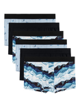 JustWears Pro Ski Print Trunks, Pack of 6, Winter Wipeout Collection