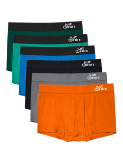 JustWears Active Trunks, Pack of 6, Multi Surprise Me Colours, Multi Surprise Me Colours