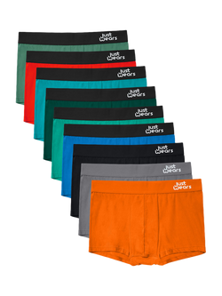 JustWears Active Trunks, Pack of 9, Multi Surprise Me Colours, Multi Surprise Me Colours