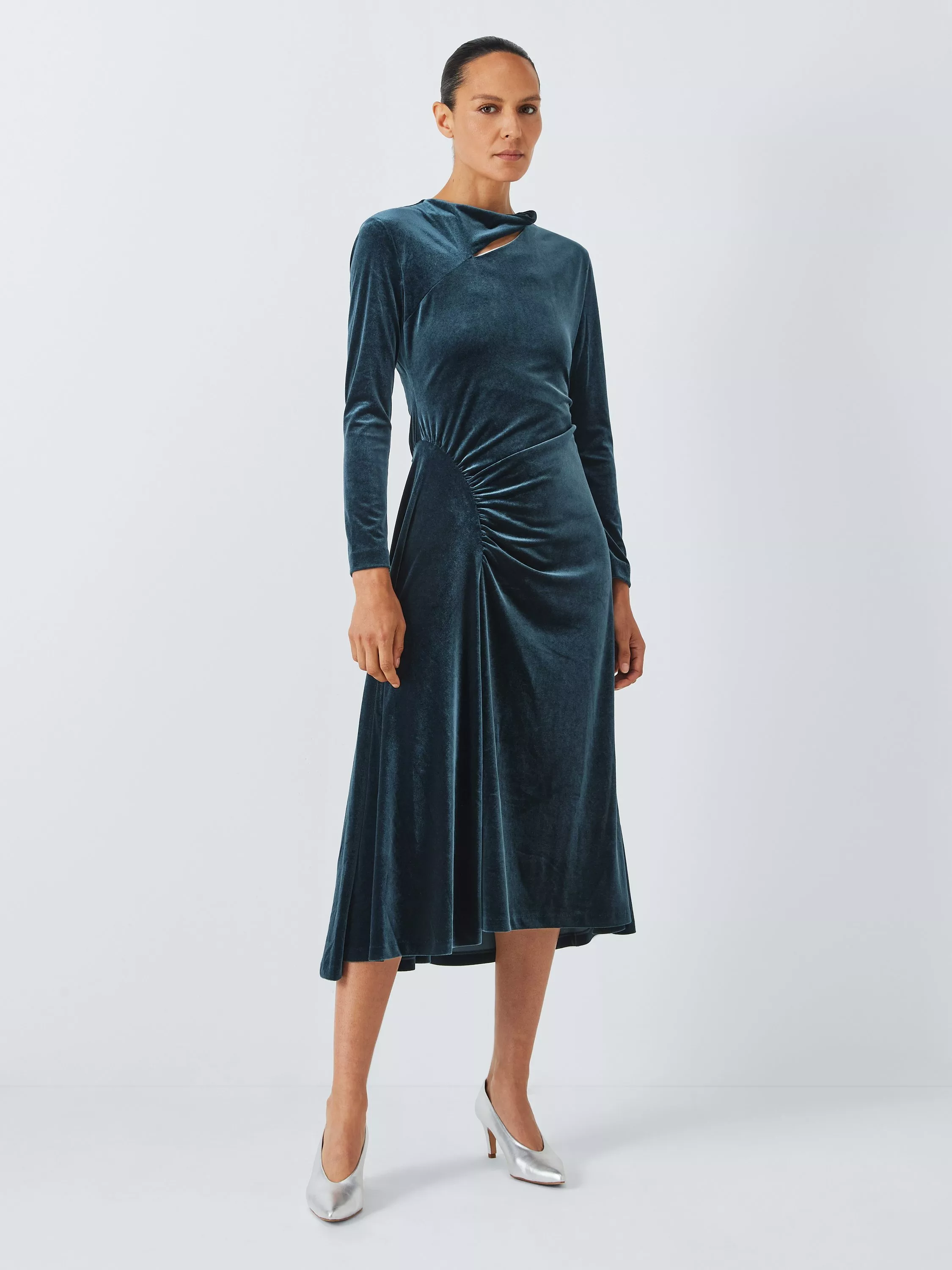 Jigsaw green velvet dress best sale