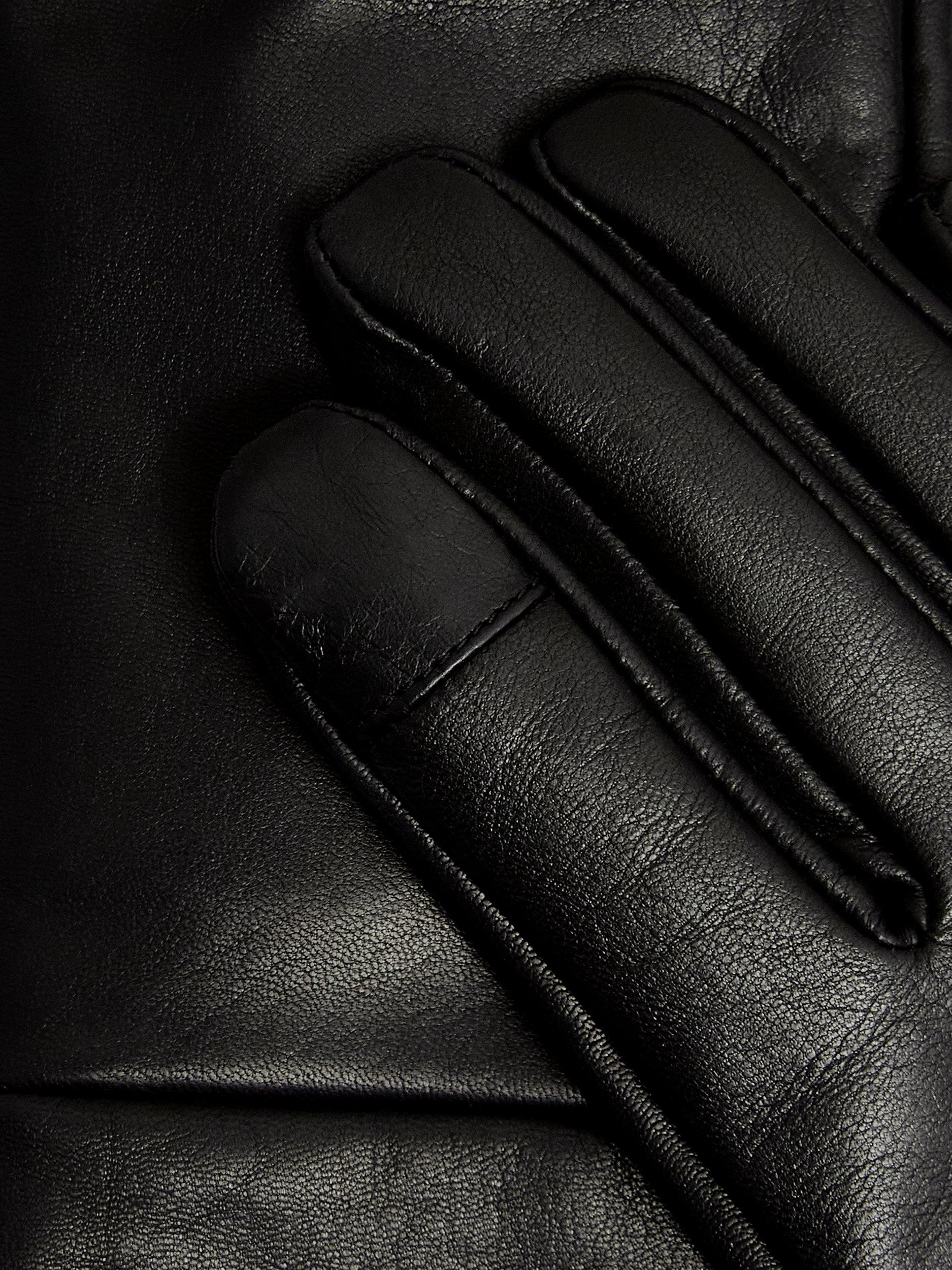 Product image 2 of 4, which shows Hobbs Meghan Long Cuff Leather Gloves, Black, S-M
