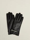 Hobbs Tara Bar Leather Gloves, Black