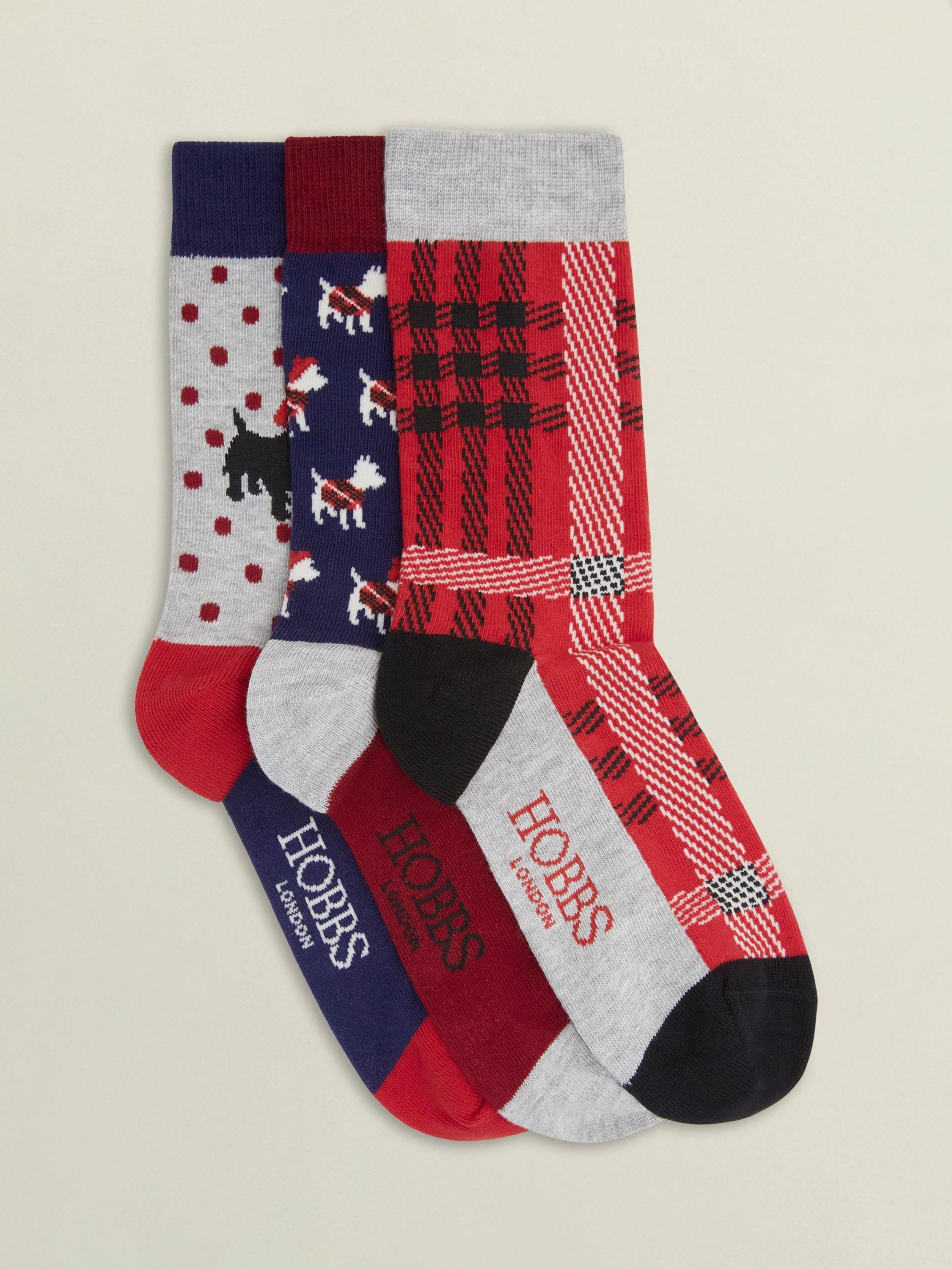 Hobbs Westie Dog Socks, Pack of 3, Multi