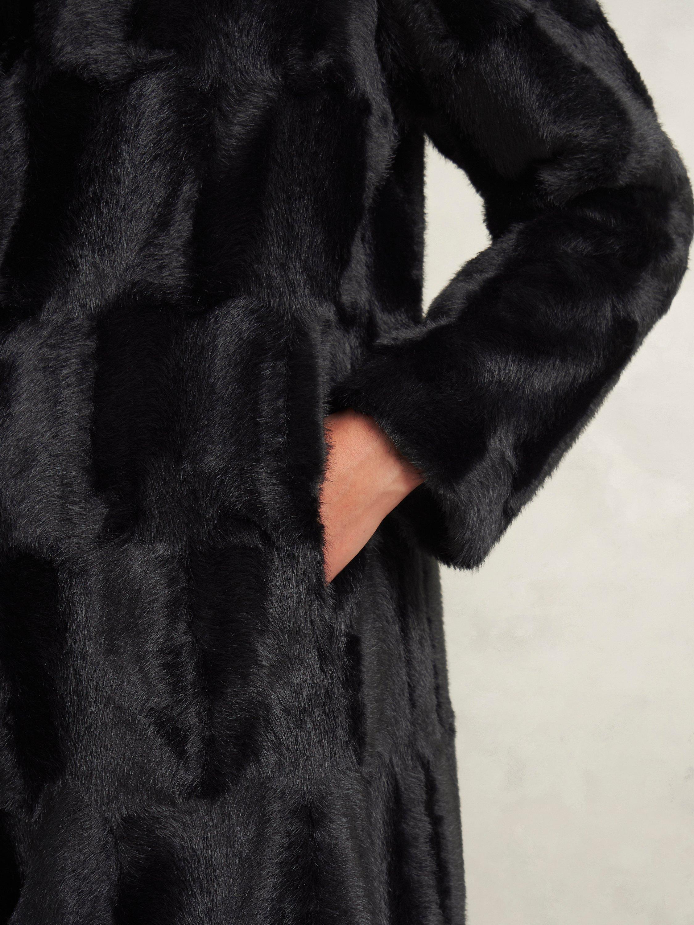 Product image 3 of 6, which shows Hobbs Rosanne Faux Fur Coat, Black, XS