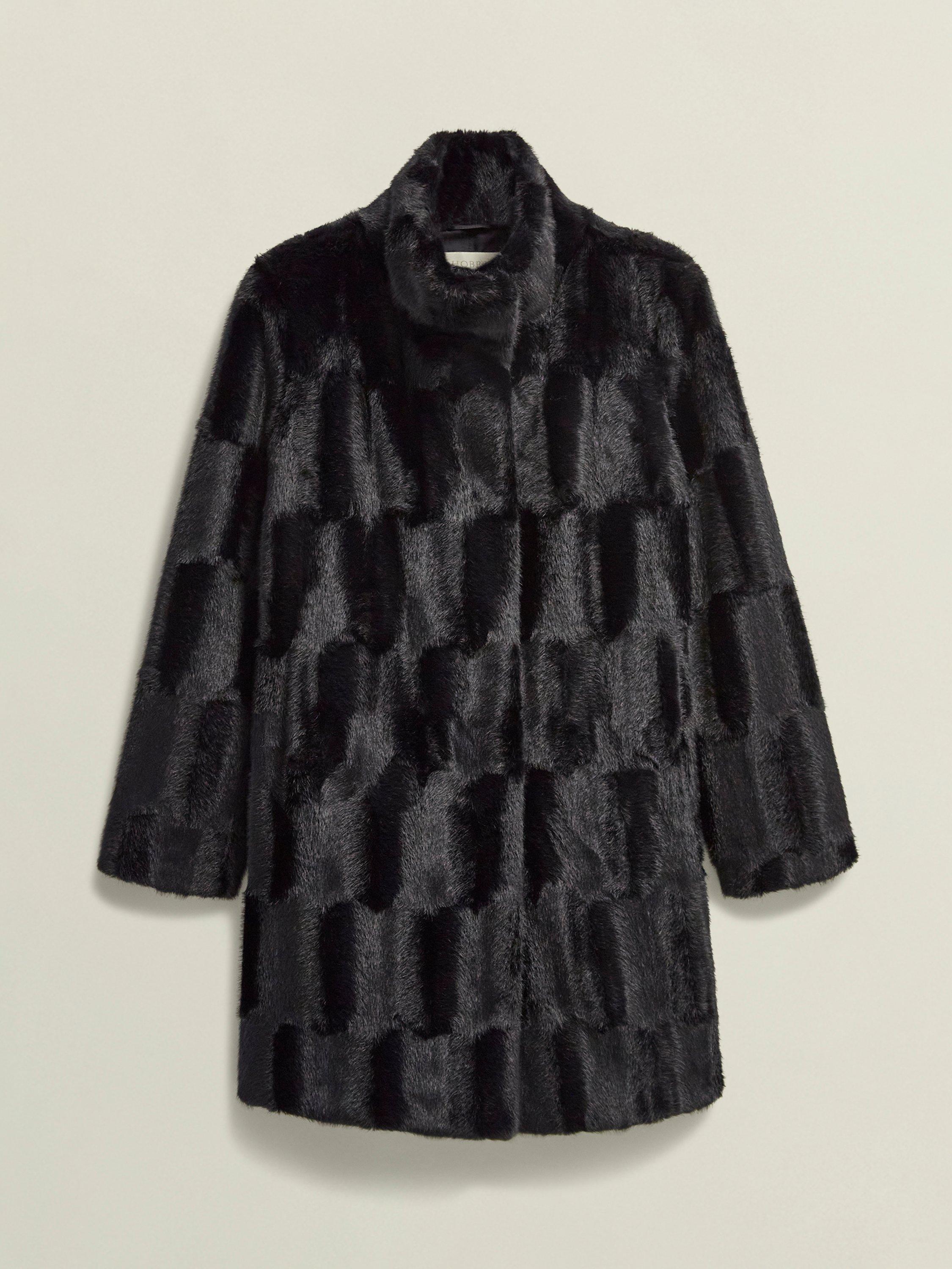 HOBBS☆Rosanne Faux Fur Coat フェイクファー コート【UK発】 Hobbs Rosanne Faux Fur Coat, Black