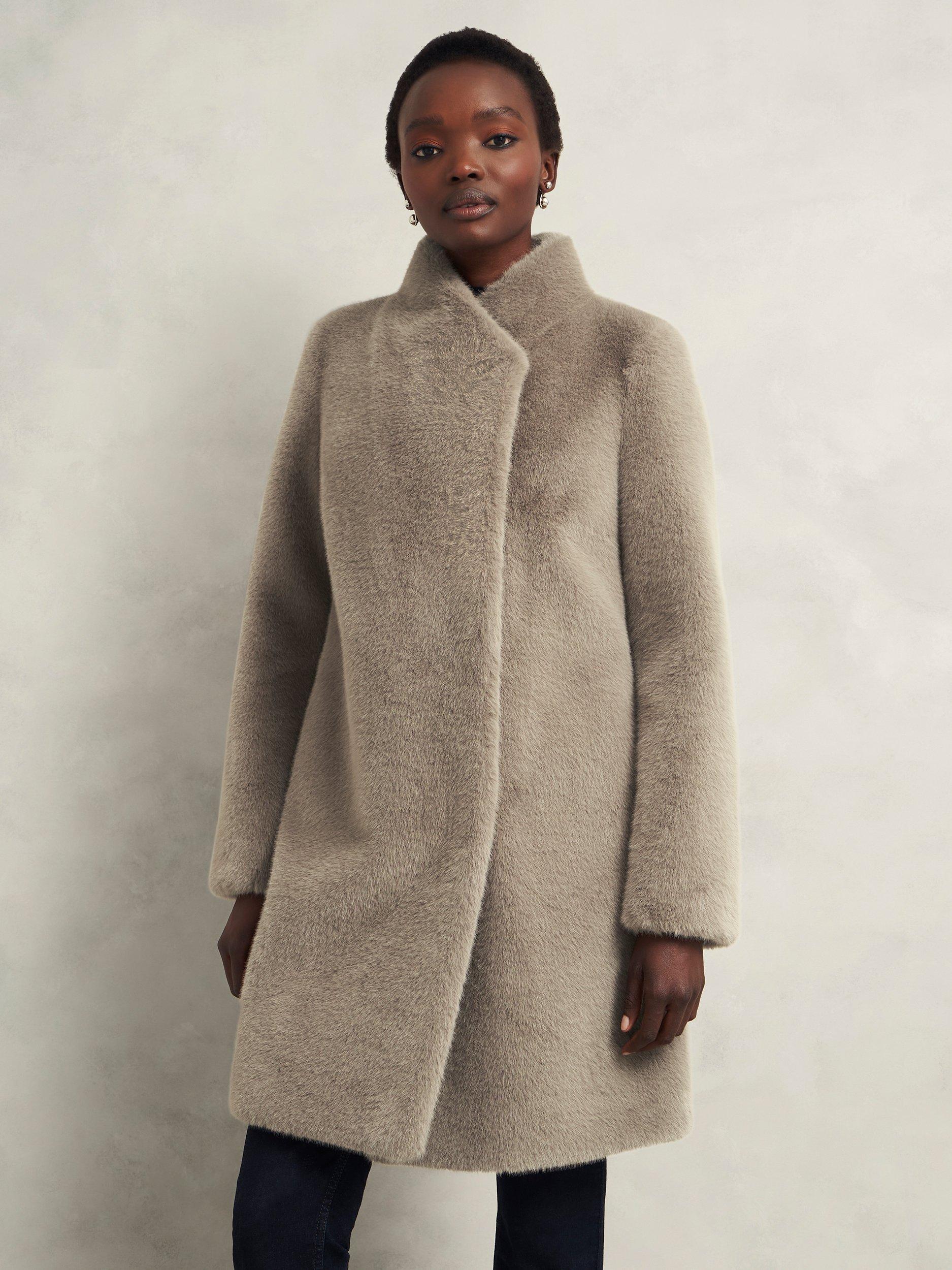 Hobbs Tarini Faux Fur Coat Mink