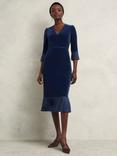 Hobbs Mary Velvet Dress, Riverside Blue