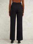 Hobbs Petite Drew Wide Leg Trousers, Black