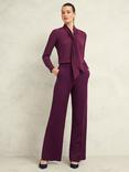 Hobbs Sami Wide Trousers, Warm Plum