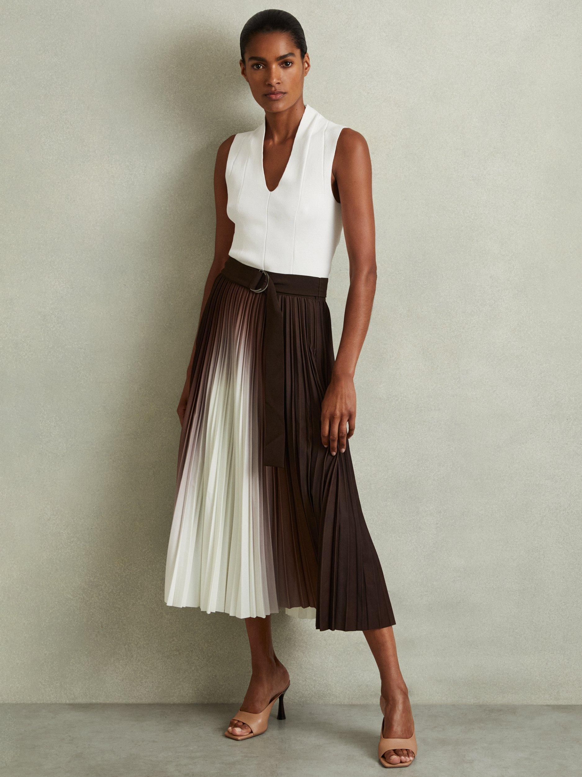 Mid length pleated skirts era best sale