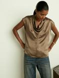 Reiss Fina Satin Cowl Neck Top