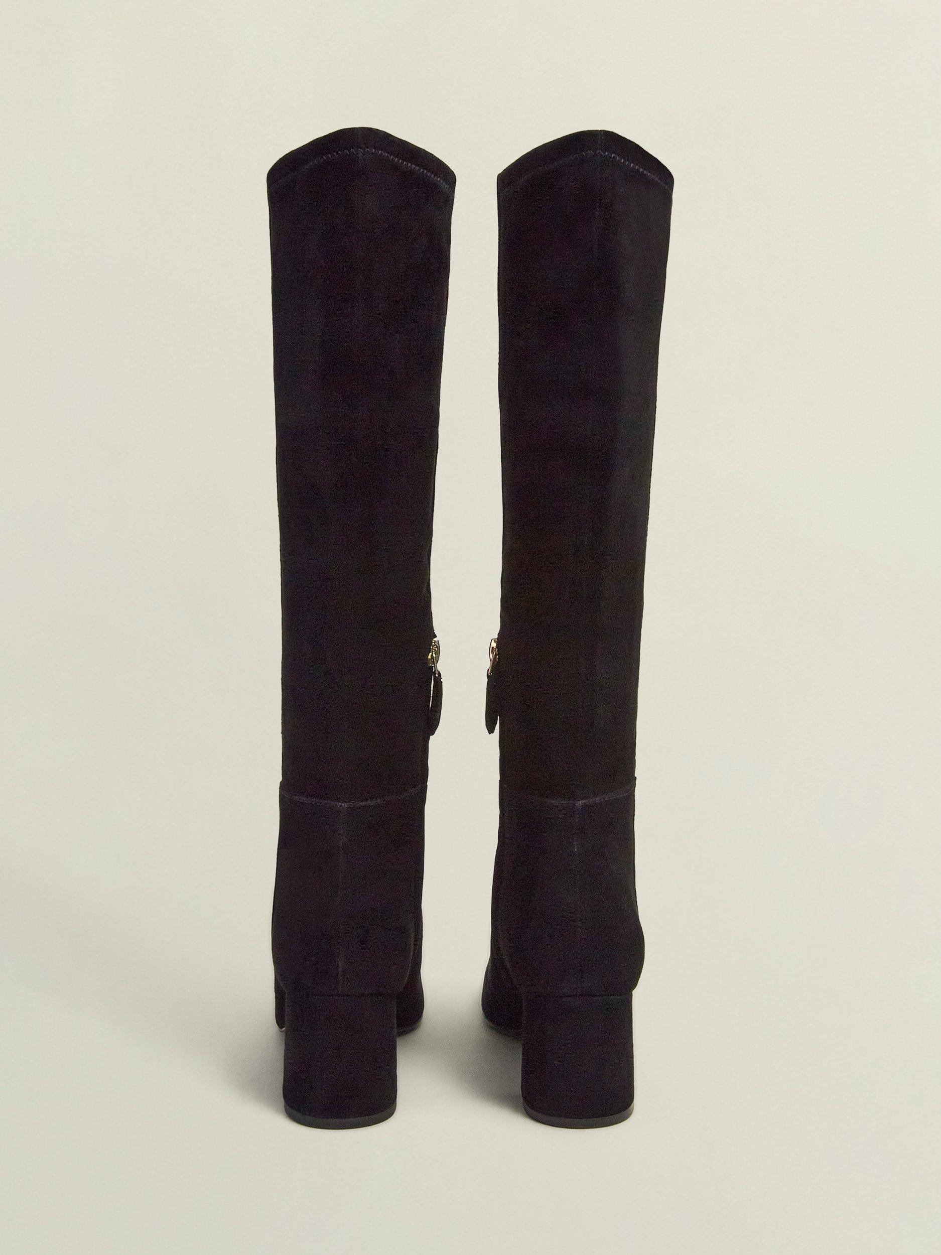 Hobbs Betsy Suede Knee High Boots Black