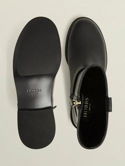 Hobbs Effie Leather Biker Boots, Black - view 2, Black